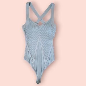 Abercrombie & Fitch ribbed bodysuit sky blue size M